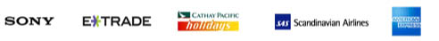 Sony, E-trade, Cathay Pacific Holidays, Scandinavian Airlines